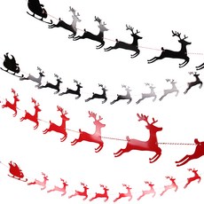 PARTYSHOW 魯道夫小拉旗 2款, 紅色, 黑色