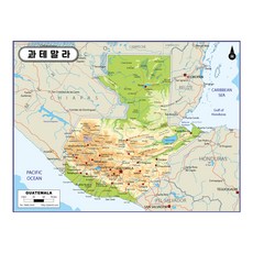 지도닷컴 과테말라 지형지도 코팅형 210 x 150 cm, 1개