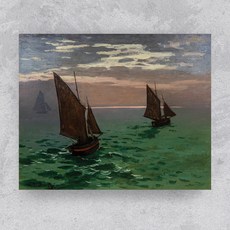 키다리시계 모네 바다의 어선 명화 인테리어 액자 kisn133