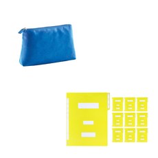 Miquelrius 糖果色化妝包 + 青雲紙質公文夾 10p 套組, 藍色(包), 黃色(文件夾), 1套