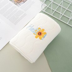 Sonio 可愛刺繡柔軟浴巾沙灘巾 70 x 140 cm, 05 白色花朵, 1個