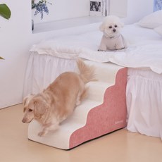 레드퍼피 반려동물 원마일 4단 펫스텝, 05 더스티핑크, 1개