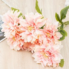 Minsung Company 人造七朵大麗花花束, 香檳色