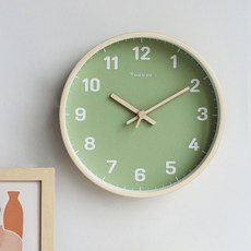 MJK 北歐粉彩靜音掛鐘 255, 橄欖綠