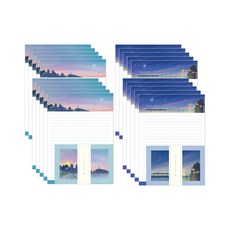 ibis 文青信紙 2款 4入+信封 IL-11995 2入組, 隨機發貨, 20組