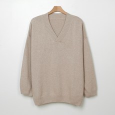 남성용 램스울 오버핏 브이넥 니트 T2696