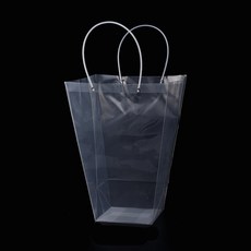 美化部長 PVC塑膠花束花盆植物禮物蛋糕包裝透明長版大型購物袋, 04 梯形 特大, 5個