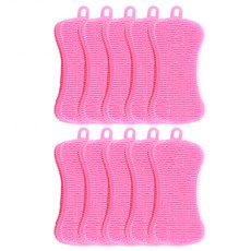 실리콘 수세미 핑크, 10개, 1개입