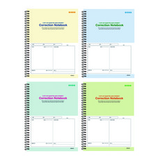 Misoro 3000 訂正筆記本 2290 4入組, 黃色+藍色+薄荷綠+綠色, 1組