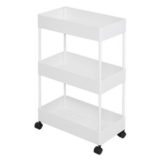 Nature Living 3層移動式收納推車, 象牙白色, 1入