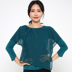 dancedome MOL 不對稱網紗T恤 LDT25500, 藍綠色