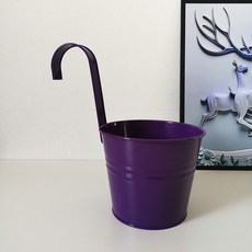 Aromood 園藝陽台鐵製懸掛花盆, 紫色