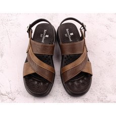 RETROMOOD 男士斜線縫線點綴皮革涼鞋 3005