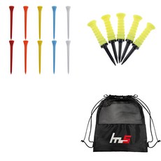 NAYASTYLE 塑膠球梯 10入 + 橡膠球梯 5入 + 收納袋組, 隨機出貨(GFYP-167-4) + 黃色(179-1PU)