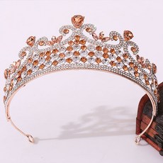 셀프웨딩 웨딩 장식 신부 다이아몬드 보석 왕관 mvo626, 1개, 로즈골드