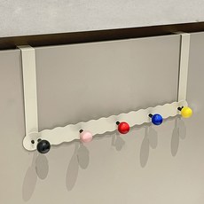 Monde Spot 色彩繽紛堅固免打孔門後縫隙掛鉤 衣架掛鉤 5入 YY57554, 白色, 1個