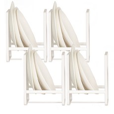 Reborn.J 黑膠唱盤式盤子放置架, 4入, 白色的