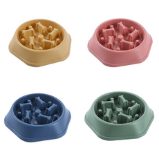 毛皇上 塑膠慢食碗4件組, 1套, 黃色 + 粉色 + 綠色 + 藍色