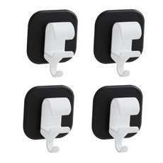 더벨라 벽걸이 접착 2in1 더블 후크걸이, 블랙 + 화이트, 4개