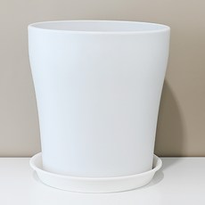 도시정원 모던 인테리어 라인 원형 화분 2830, 화이트, 1개