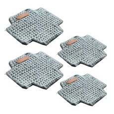 針織杯墊 4入, 灰色