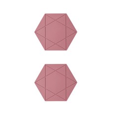 ARYKO 矽膠六角形鍋墊, 復古紅, 2個