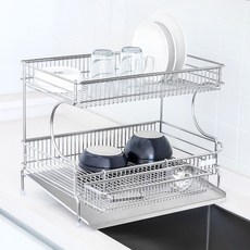 Login 直立型排水碗盤瀝水架 基本款 2層, 1個, 不鏽鋼