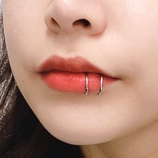 젤루나 여성용 전체써지컬 귀안뚫는 투라인 입찌 입술 귀찌 이어커프 페이크 귀걸이 P-744 2p
