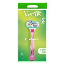 Venus 정품 엑스트라 스무스 여성용 면도기 핸들 + 날 2p 세트, 3개입, 1개