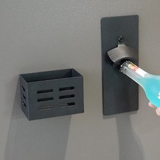 Alleophom 磁吸式壁掛開瓶器 L261-18BON, 黑色, 1個