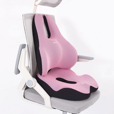 現在今日6D替換腰保護辦公室椅靠墊孕婦椅+新款立體工學坐墊組, 粉色