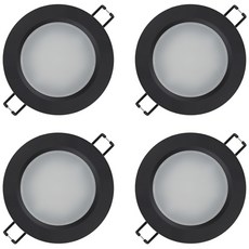 루체 LED 다운라이트 7.5cm, 블랙+주백색, 4개