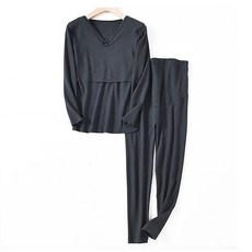 V領蕾絲蝴蝶結單色孕婦裝組