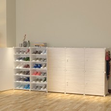 DIY原木紋木門組裝鞋櫃 204*94cm, 單一顏色