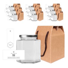 六角蜂蜜罐730g+銀蓋隨機出貨+簡約蜂蜜S貼+印章+盒裝, 10組