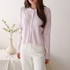 여성용 벨루아 카라넥 골지 가디건