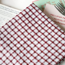 30支先染棉人造絲卡普拉布料, 2個, 紅色格紋 1525