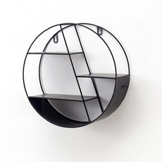 soonZAM 北歐風格牆面裝飾家居小物圓形層架, 黑色