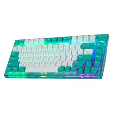 Abko Gasket Mount RGB替換軸機械式遊戲鍵盤 Linear, 薄荷綠, AG75, 紅軸