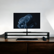 스튜디오칼츠 2단 모니터 받침대 듀얼 KA-02, 블랙