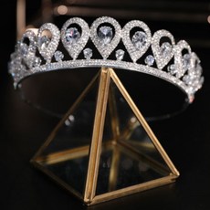 派對用品 髮飾 婚禮珠寶 鋯石皇冠, 銀色, 1個
