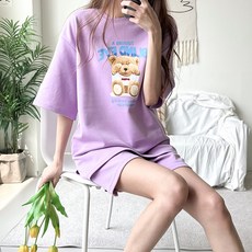 The Mad Moon 女款 盲眼熊 短袖運動服套裝