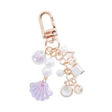 manhaengshop Mini Aurora Shell Cubic 透明球 AirPods / Buzz Keyring, YU, 紫色