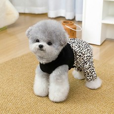 파스텔펫 반려동물 호피 버튼 올인원, 아이보리, 1개