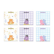 LUCALAB Care Bear 記事本 3 種 x 2p 一套, 你好+微笑+擁抱, 1套