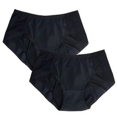 柔軟防漏安心衛生內褲 2入, 黑色的