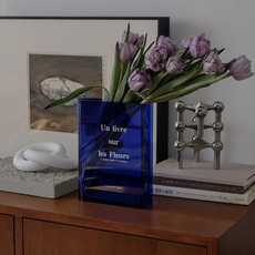 Navida 壓克力書本造型室內裝飾方形花瓶, 藍色