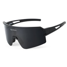 Oaklans 運動護目鏡 QX80, 黑色(鏡框) + 煙燻偏光(鏡片)