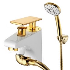 Olivia 單孔兩用淋浴龍頭組 白金色 自行安裝, 1套