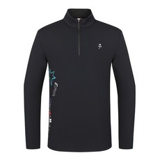 까스텔바작 남성용 골프 프린트 소매 니트 배색 반집업 티셔츠 BGAWTS207